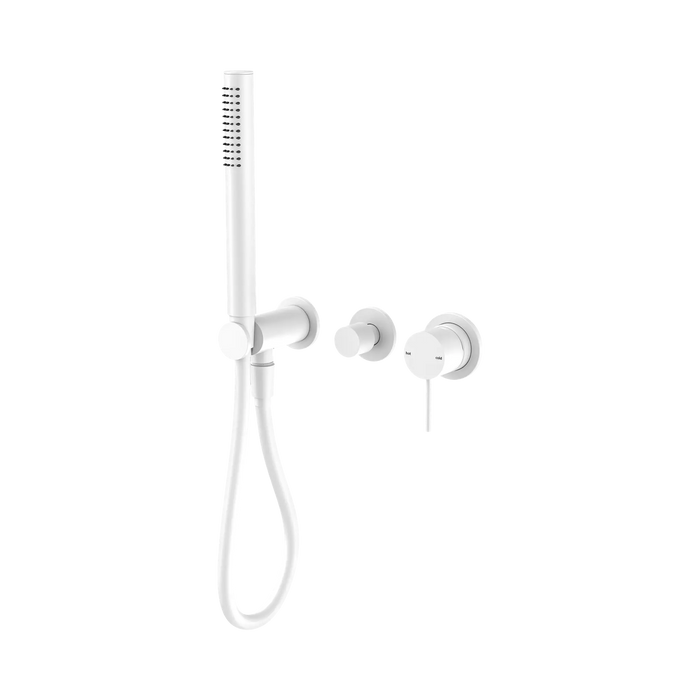 Mecca Shower Mixer Diverter System Separate Backplates (Matte White)
