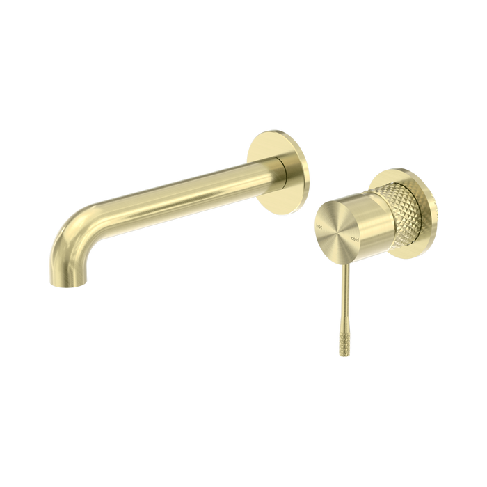 Opal Wall Basin/Bath Mixer Separate Back Plate 185mm (Brushed Gold)