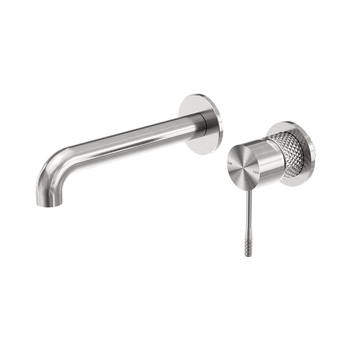 Opal Wall Basin/Bath Mixer Separate Back Plate 185mm (Brushed Nickel)