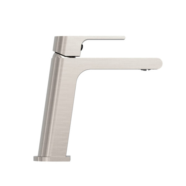 Bianca Basin Mixer (Brushed Nickel) side view showing the forward angle