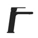 Bianca Basin Mixer (Matte Black) side view showing the forward angling
