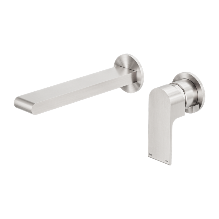 Bianca Wall Basin/Bath Mixer Separate Back Plate 187mm Spout (Brushed Nickel)