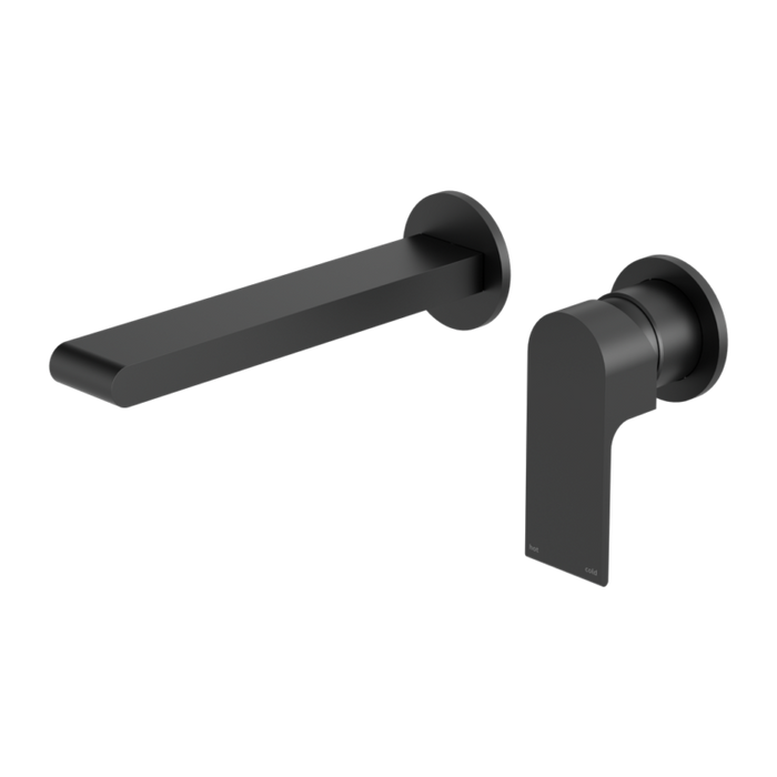 Bianca Wall Basin/Bath Mixer Separate Back Plate 187mm Spout (Matte Black)