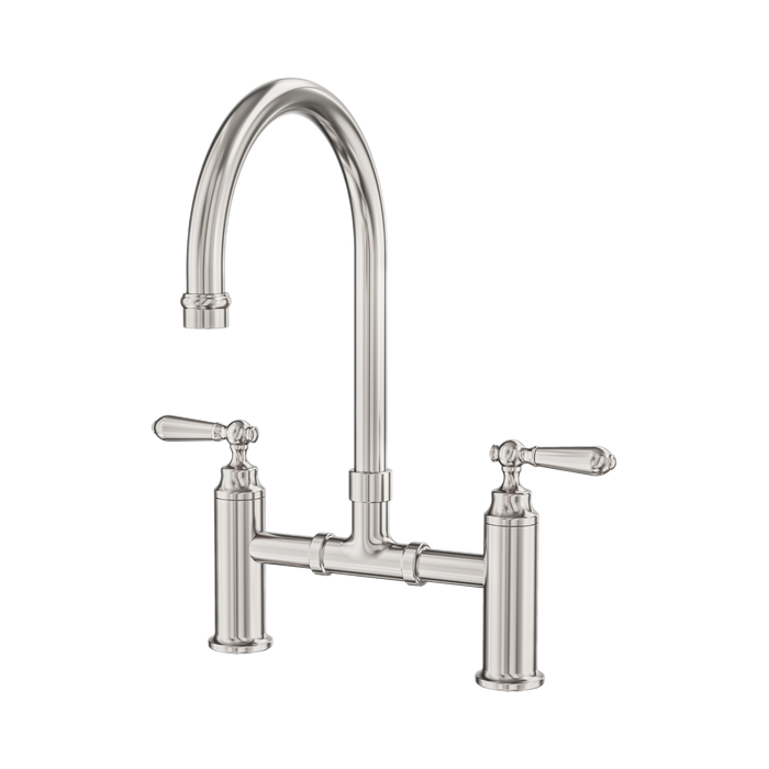 York Exposed Kitchen Mixer Sink Bridge Set (Brushed Nickel)