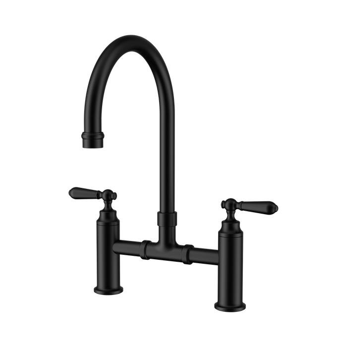 York Exposed Kitchen Mixer Sink Bridge Set (Matte Black)