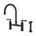 York Exposed Kitchen Mixer Sink Bridge Set with Hand Spray (Matte Black)