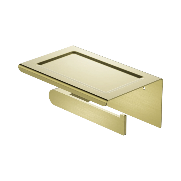 Bianca Toilet Roll Holder with Phone Holder (Brushed Gold)