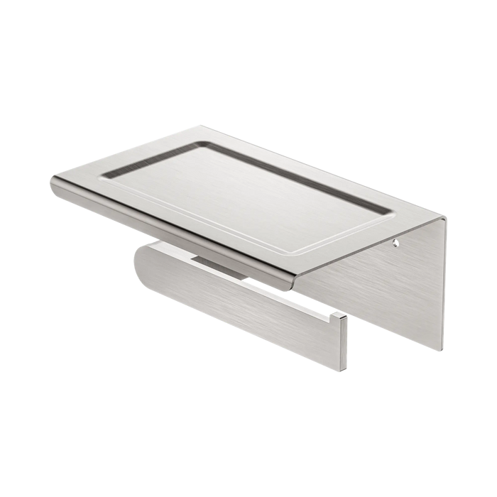 Bianca Toilet Roll Holder with Phone Holder (Brushed Nickel)