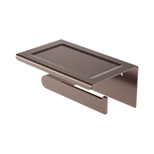Bianca Toilet Roll Holder with Phone Holder (Brushed Bronze)