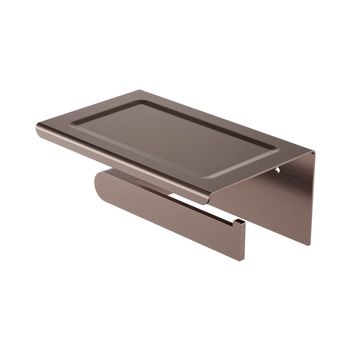 Bianca Toilet Roll Holder with Phone Holder (Brushed Bronze)
