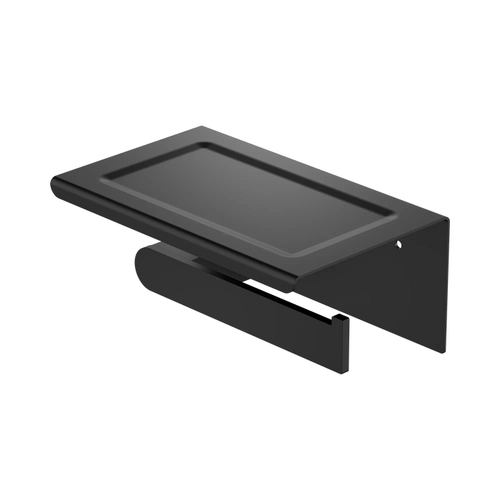 Bianca Toilet Roll Holder with Phone Holder (Matte Black)