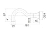 Nostalgia Bath Outlet Shepherds Crook (Chrome) (Line Drawing)