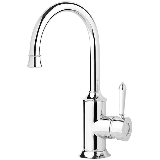 Phoenix Tapware Nostalgia Sink Mixer 160mm Gooseneck  (Chrome & White) NS730-62