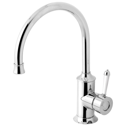 Phoenix Tapware Nostalgia Sink Mixer 220mm Gooseneck (Chrome & White) NS733-62