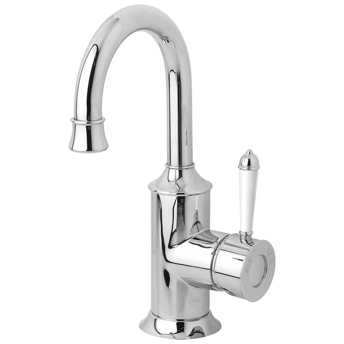 Phoenix Tapware Nostalgia Basin Mixer 120mm Gooseneck (Chrome & White) NS770-62