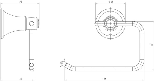 Nostalgia Toilet Roll Holder (Line Drawing)