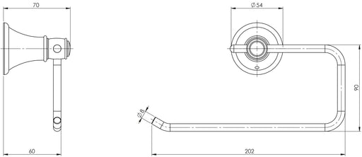 Nostalgia Hand Towel Holder (Line Drawing)