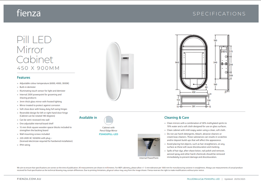 Product Specification Information