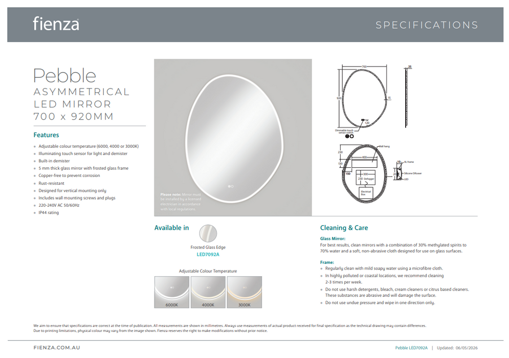 Product Specification Information