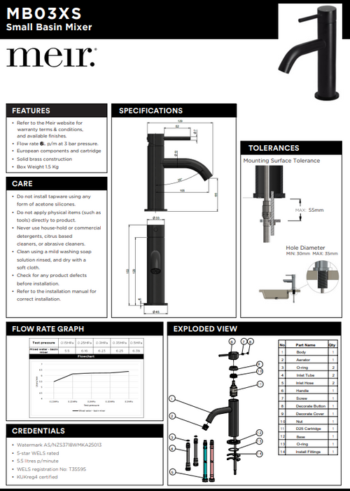 Product Specification Information