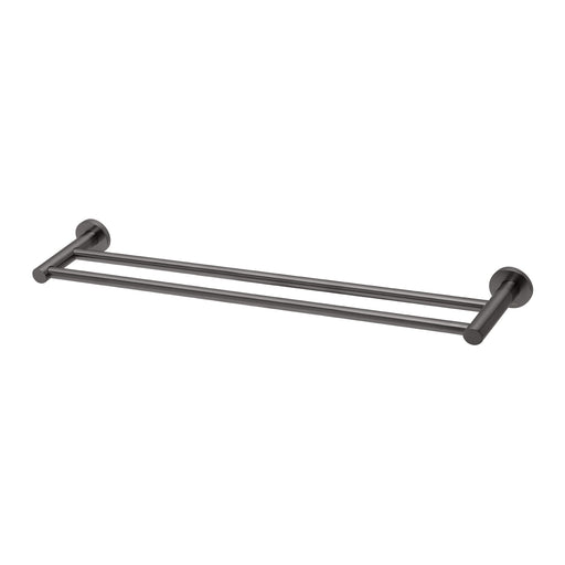 Radii Double Towel Rail 600mm (Round) (Brushed Carbon)