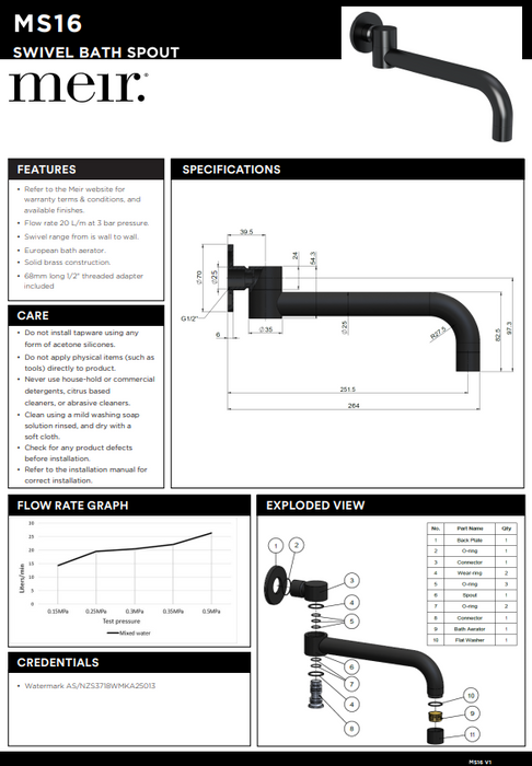 Product Specification Information