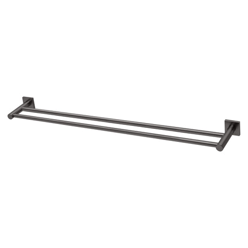 Radii Double Towel Rail 800mm (Square) (Brushed Carbon)