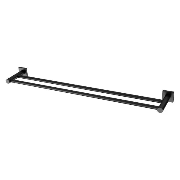 Radii Double Towel Rail 800mm (Square) (Matte Black)