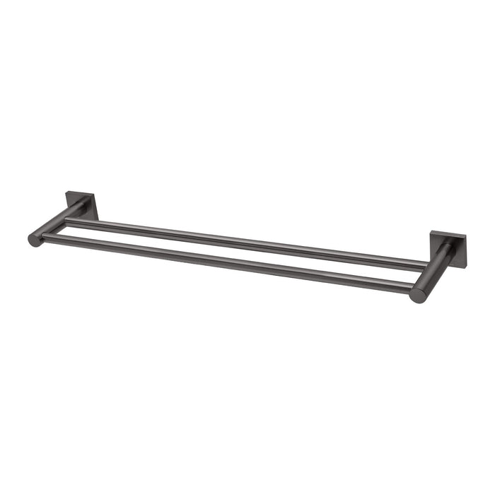 Radii Double Towel Rail 600mm (Square) (Brushed Carbon)