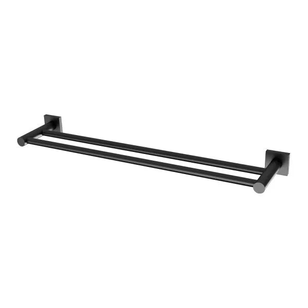 Radii Double Towel Rail 600mm (Square) (Matte Black)