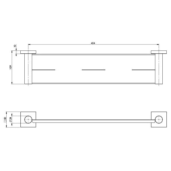 Radii Metal Shelf (Square) (Matte Black)