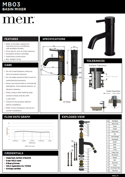 Product Specification Information