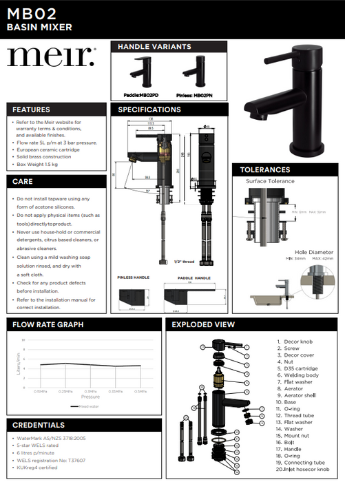 Product Specification Information