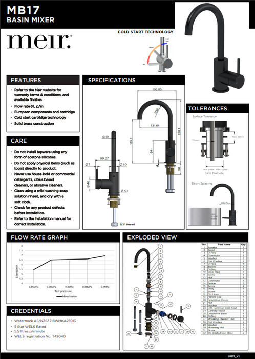 Product Specification Information