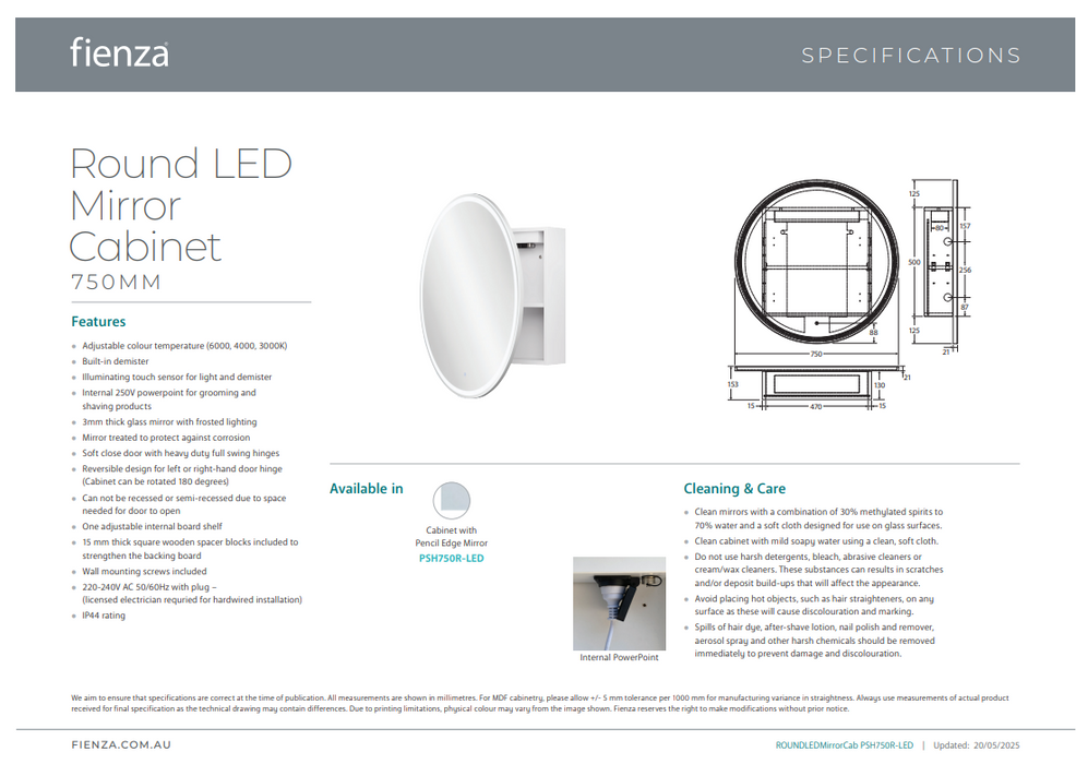 Product Specification Information