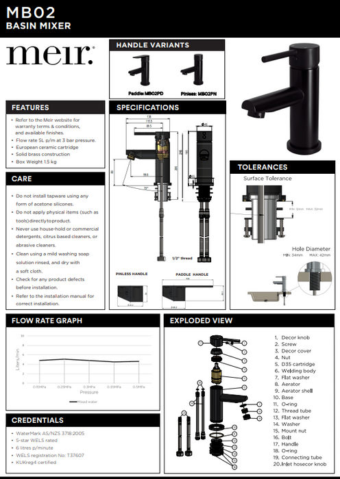 Product Specification Information