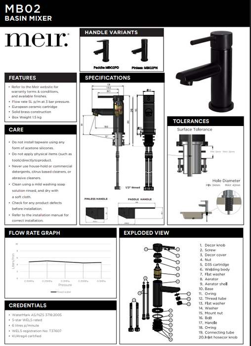 Product Specification Information