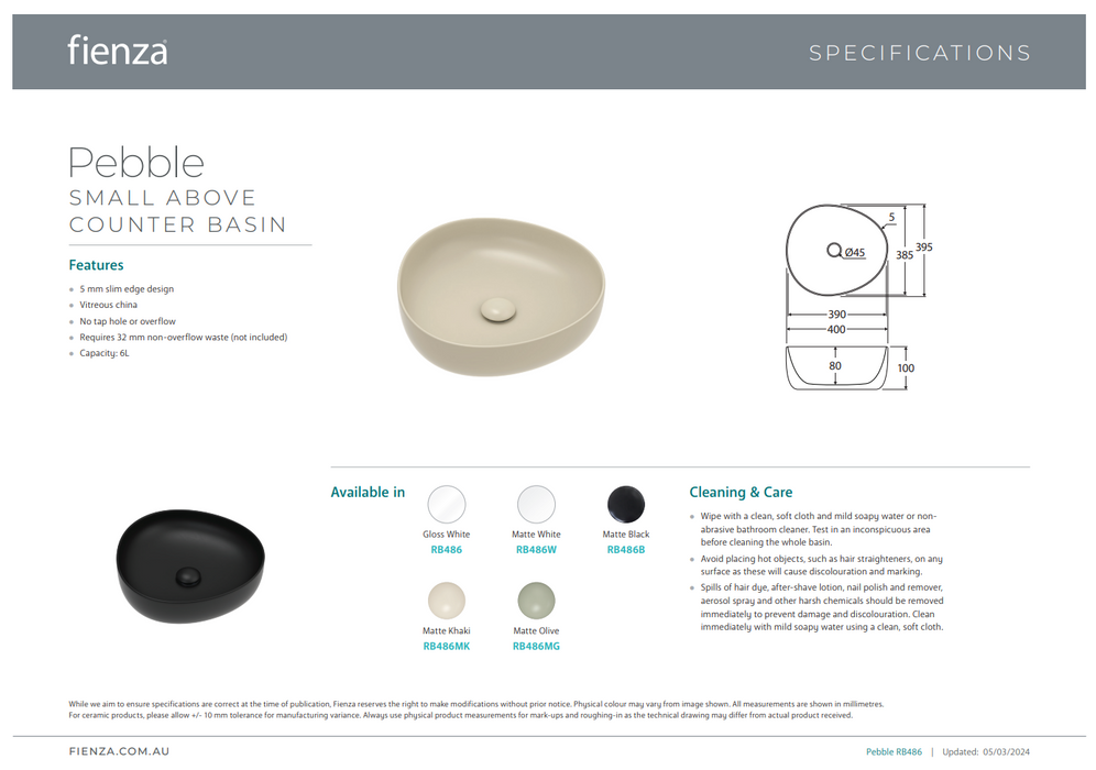 Product Specification Information