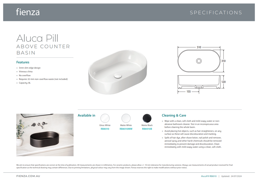 Product Specification Information