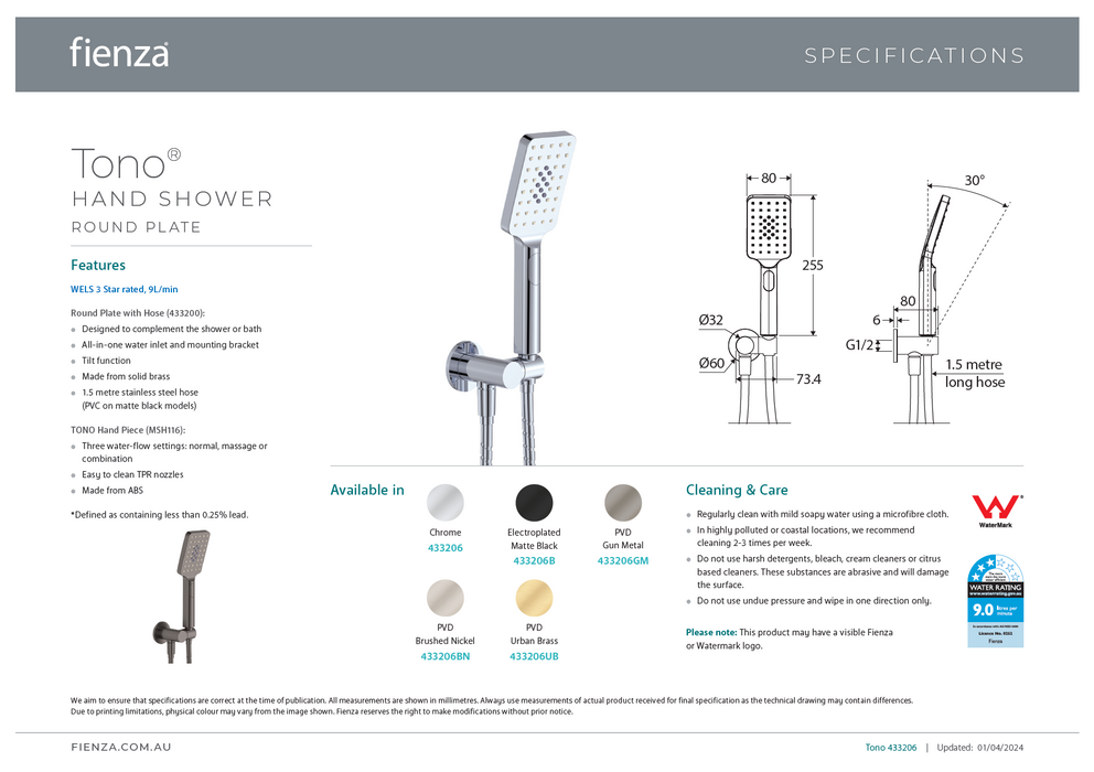 Product Specification Information