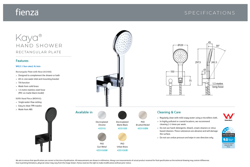 Product Specification Information