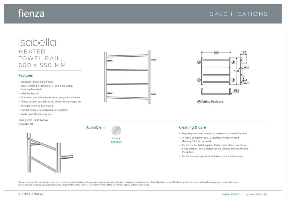 Product Specification Information