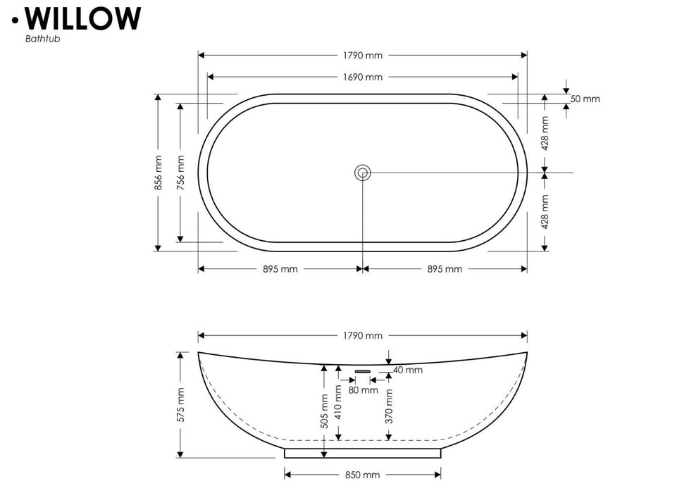 Willow Bath - Multiple Colour Options
