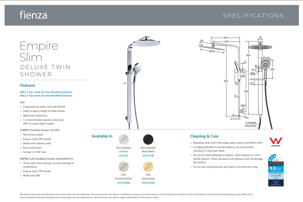 Product Specification Information