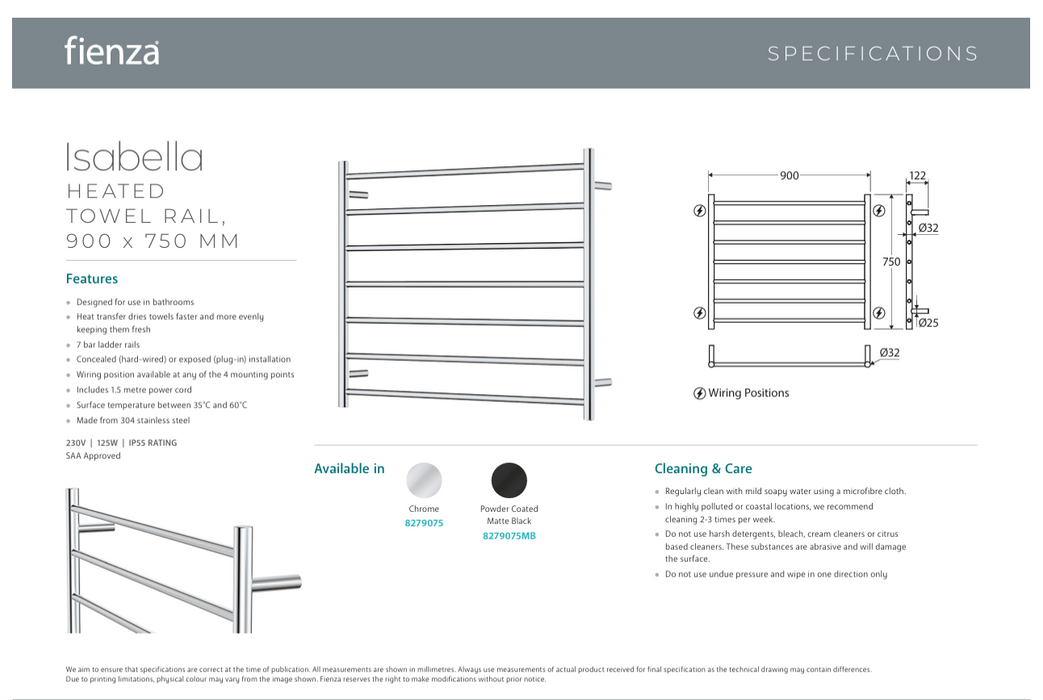 Product Specification Information