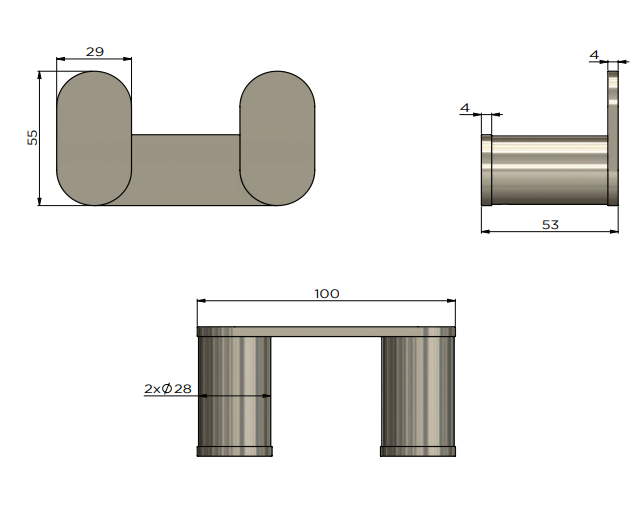 Meir Curvaé Double Robe Hook