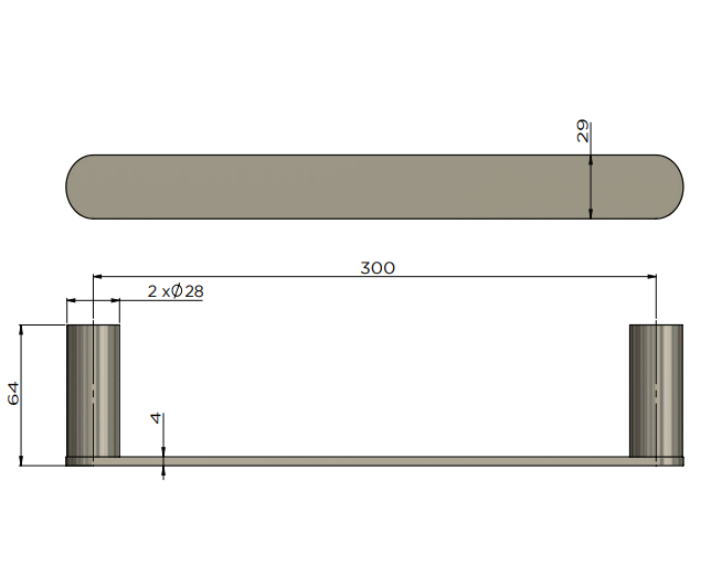 Meir Curvaé Guest Towel Rail 300mm
