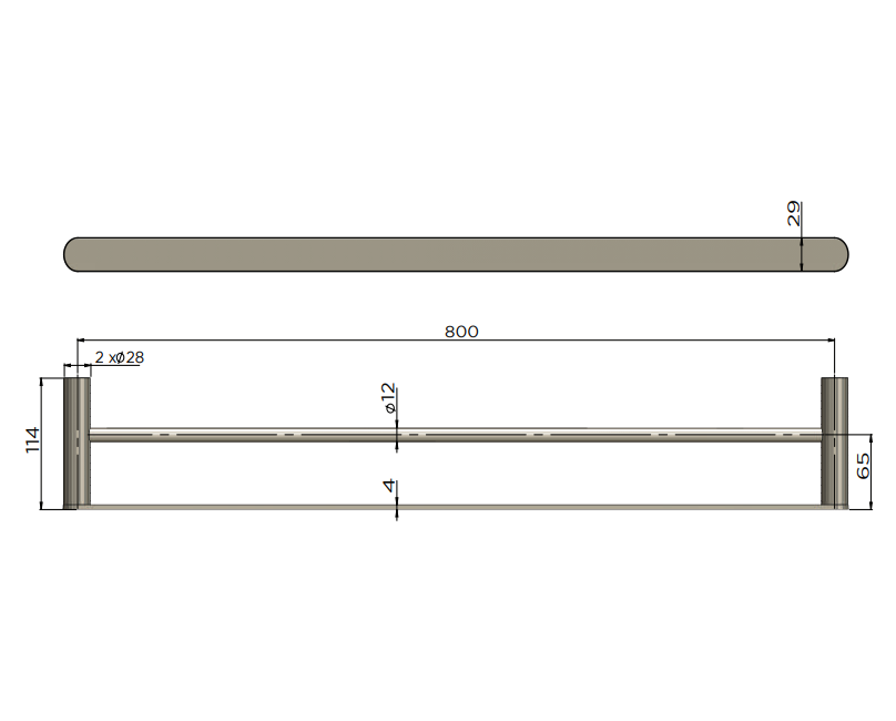 Meir Curvaé Double Towel Rail 800mm