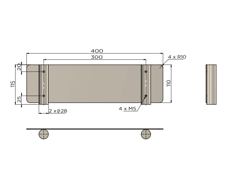 Meir Curvaé Shower Shelf 400mm