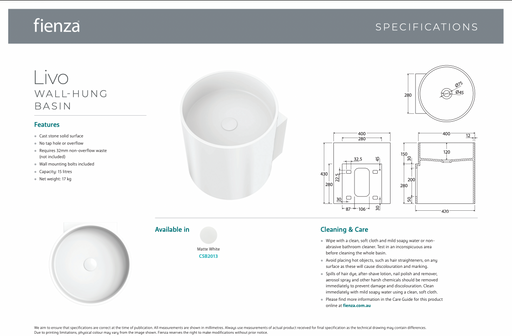 Product Specification Information